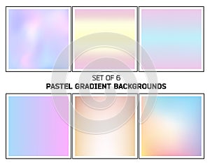 Bright pastel smooth blurred gradients vector backgrounds