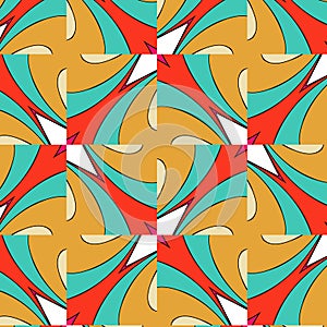 Bright pattern in style of the fifties red, orange and neon