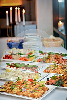 Wedding snacks on the table.