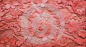 Pink floral lace texture.