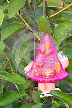 Bright pink modern interesting squish antistress toy.