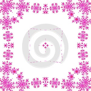 Bright pink ornate symetrical frame framed background