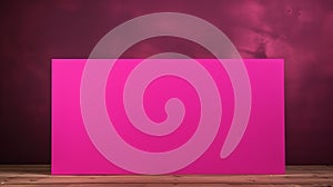 Bright Pink Plastic Banner In Color-blocking Abstraction Style