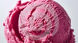 A bright pink scoop of raspberry sorbet playfully representing the flavor of the elusive Higgs boson photo