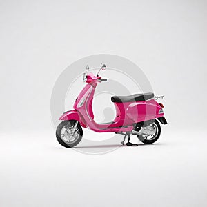Modern classic scooter on a light background. 3d rendering.