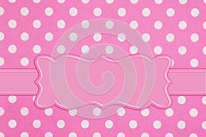 Bright pink and white polka dot fabric background