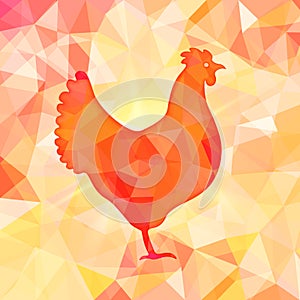 Bright polygon illustration of a hen. Happy Chinese New Year cards. Perfect for decoration designs festive banners