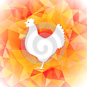 Bright polygon illustration of a hen. Happy Chinese New Year cards. Perfect for decoration designs festive banners