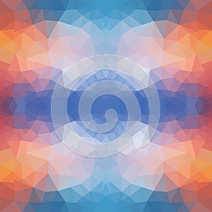 Bright polygon texture of sea sunset for modern design. Vector illustration. sunset triangular Pattern