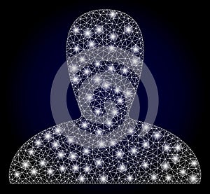 Bright Polygonal Network Spawn Persona with Light Spots