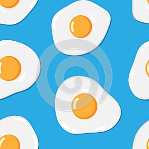 Bright pop art vector seamless pattern of fried eggs