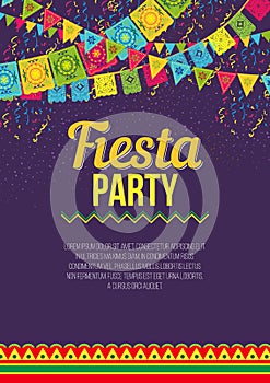 Bright poster inviting to Fiesta party