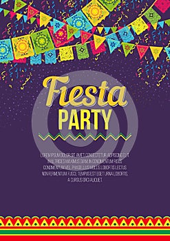 Bright poster inviting to Fiesta party photo