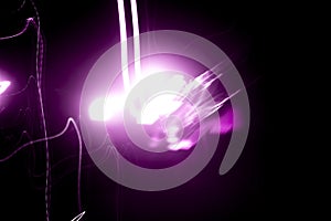 Bright purple abstract background created by a ray of light, photo