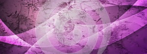 Bright purple glossy waves with grunge texture abstract background