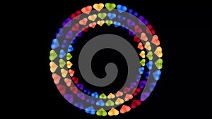 Bright rainbow animation with rotation round colorful spots. Lgbt community symbol. Colorful paint transition