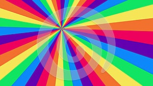 Bright rainbow animation with rotation round colorful spots. Lgbt community symbol. Colorful paint transition