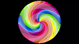 Bright rainbow animation with rotation round colorful spots. Lgbt community symbol. Colorful paint transition