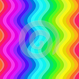 Bright rainbow background, wavy lines, colorful stripes, waves, holiday, graphic photo