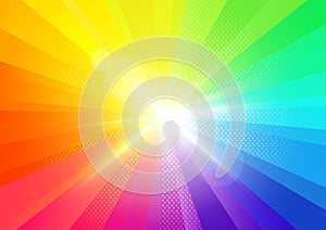 Rainbow Burst Rays Background photo