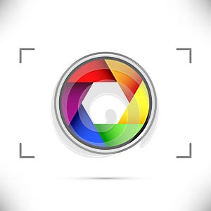 Bright rainbow camera shutter diaphragm photo