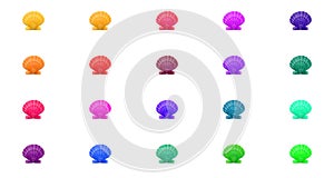 Bright rainbow colorful pattern background of multicolred sea sh