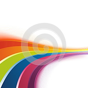 Bright rainbow swoosh lines background