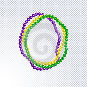 Bright realistic beads on a dark background