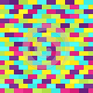 Bright rectangle pattern. Seamless vector brick background