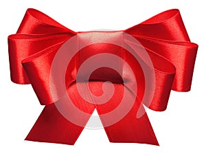Bright red bow isolated