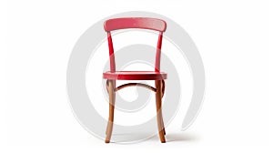 Bright Red Chair With Wooden Legs - Matthias Haker Style photo