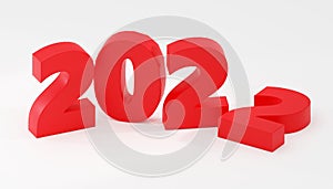 Bright red Christmas mood sign 2022 2023 Modern Minimal New Year Concept- 3D render Illustration