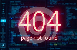 Error message indicating page not found in digital interface
