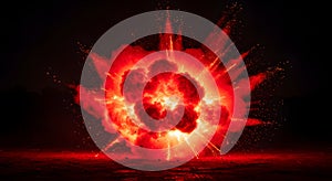 Bright red explosion against black background