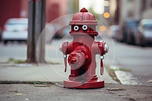 Bright Red fire hydrant. Generate Ai