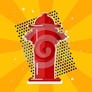 Bright red fire hydrant icon. Used by firefighters for extinguishing flames.