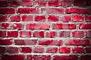 Bright red grunge brickwall