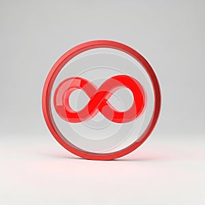 Red Infinity Symbol within a Circular Frame circle loop