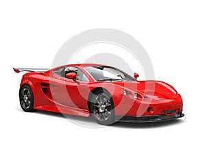 Bright red modern concept supercar
