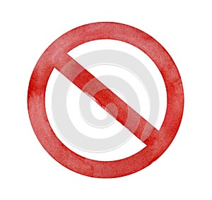 Bright red `Not Allowed` sign. Emblem of restriction, ban, cancellation.