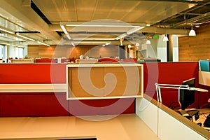 Bright red office cubes