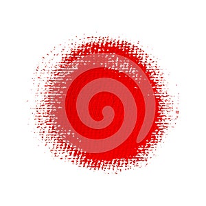 Bright Red painted circle. vector design element