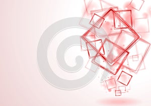 Bright red squares design