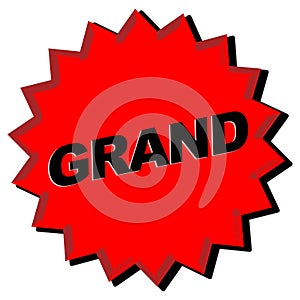 Red Star Illustration featuring GRAND on white background.