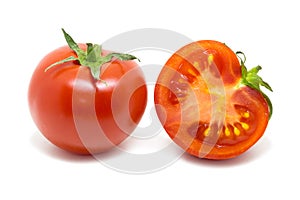 Bright Red tomatoes raw cut