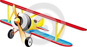 Bright retro biplane