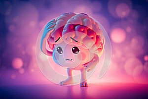 Bright sad or thinking brain holding hand on head forgetting or remember something