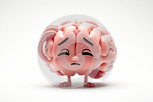 Bright sad or thinking brain holding hand on head forgetting or remember something