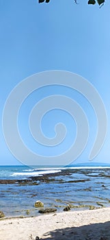 bright sea waves on krapyak beach, West Java