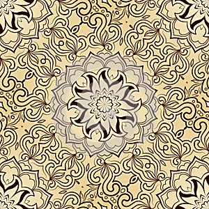 Bright seamless abstract pattern, mandala.